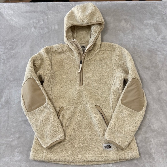 The North Face Sherpa Jacket Women's S Beige Hooded Fleece Outdoor Warm Cozy - Picture 1 of 5